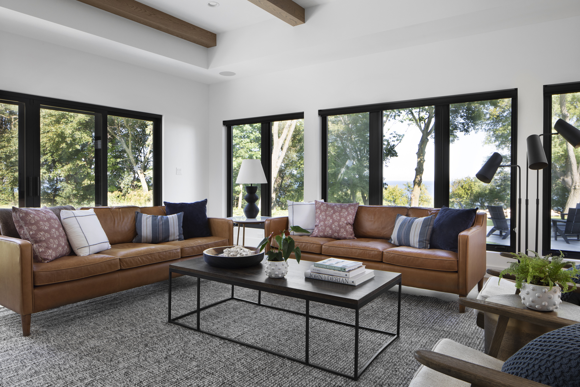 living room black windows