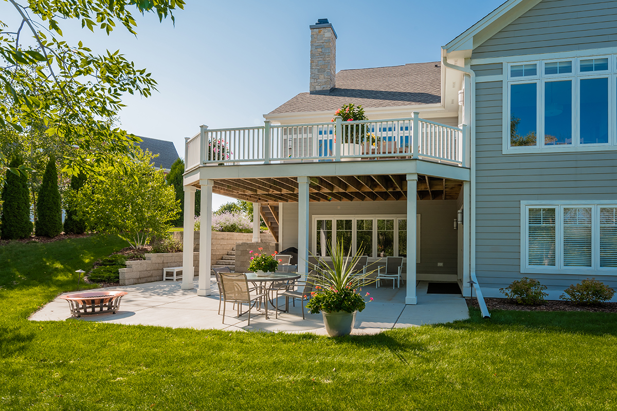 Patio Deck Ideas Outdoor Living, White Trim 2-story deck backyard oasis outdoor living